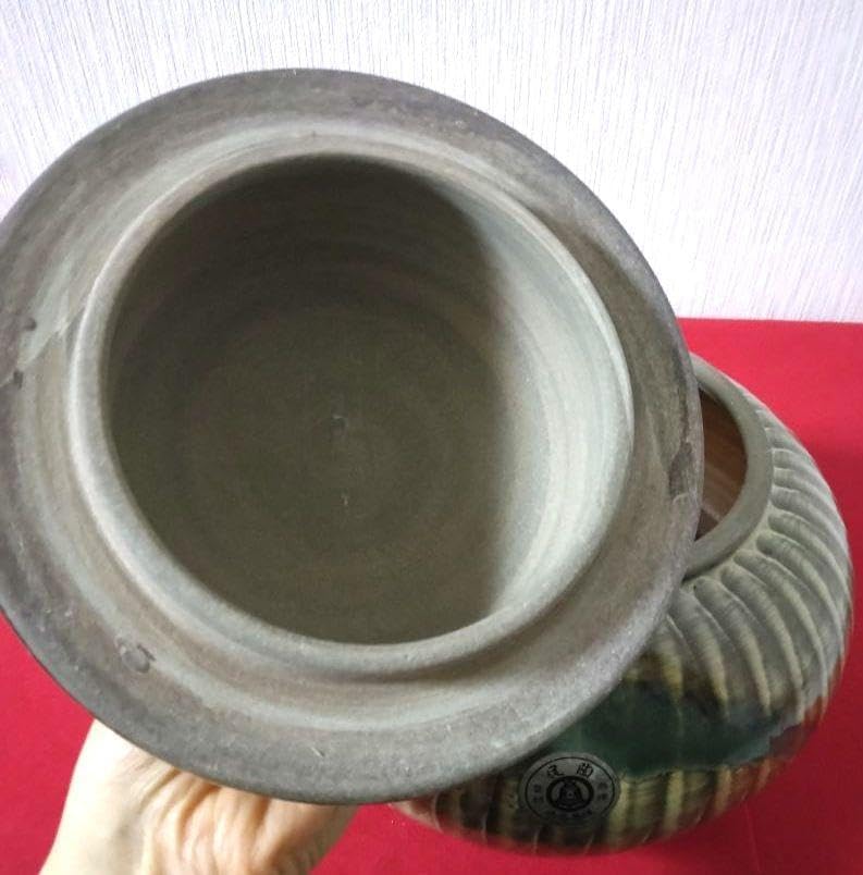 小石原焼 陶器 蓋付き壺 インテリア 壺 飛び鉋 刷毛目小石原焼 陶器 蓋